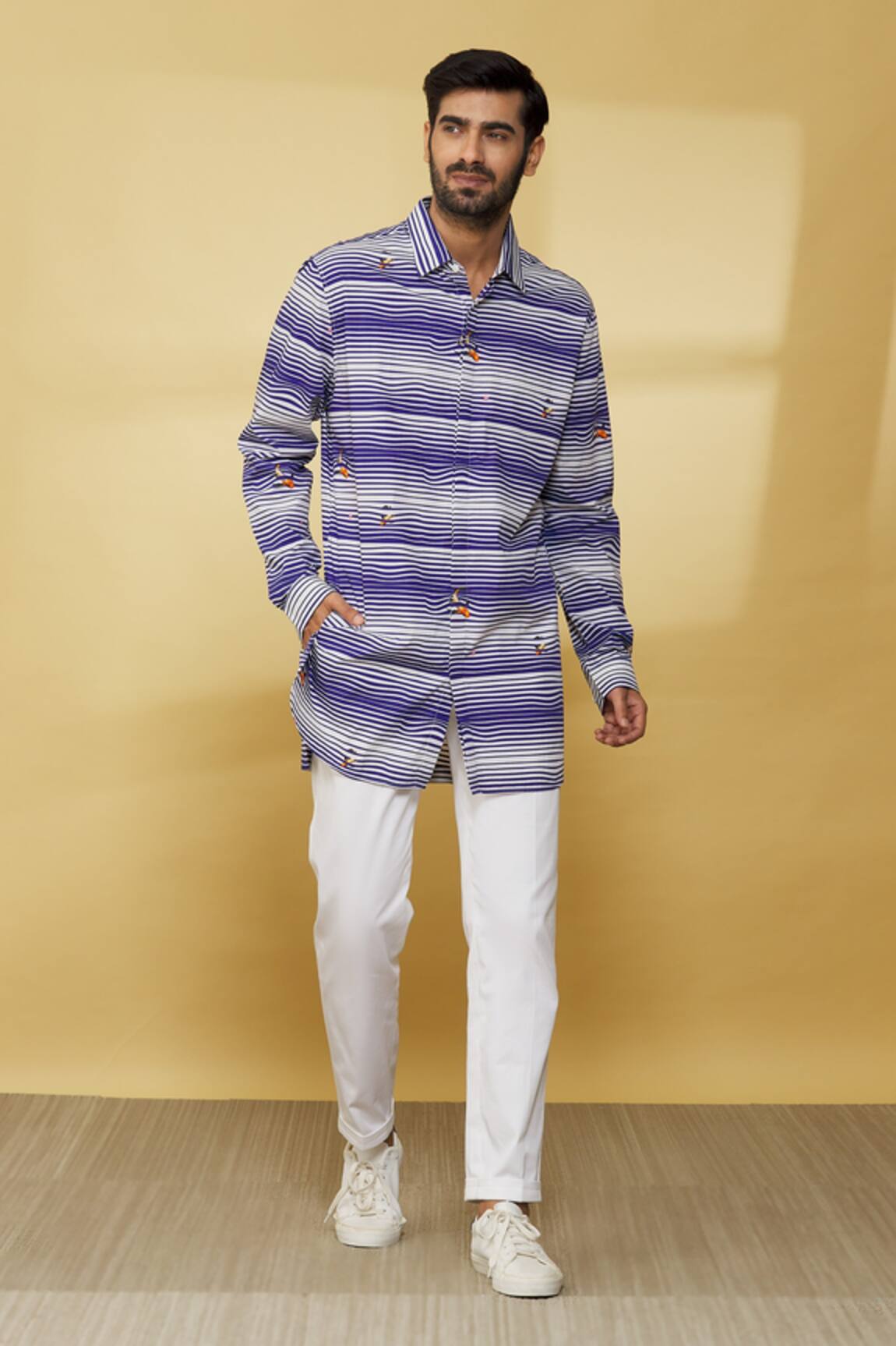 Mr. Ajay Kumar Striped Print Shirt