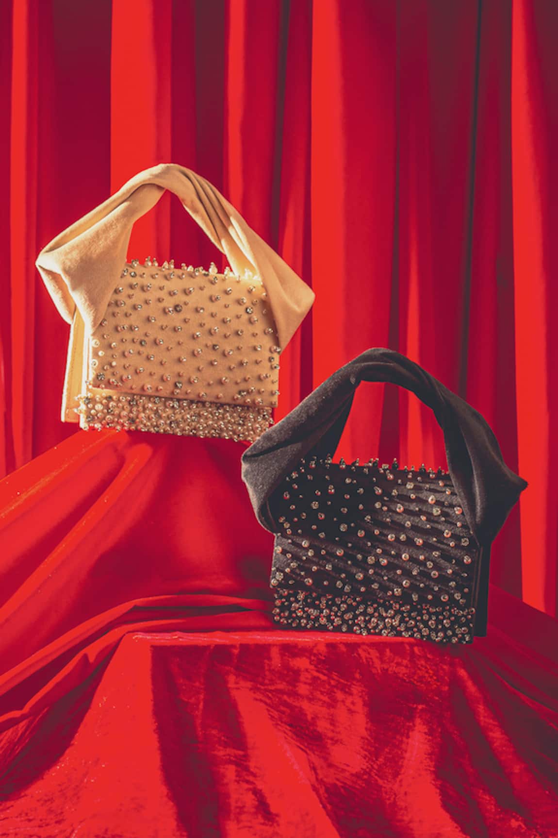 Forever Noor Ivory Swarovski Studded Handbag