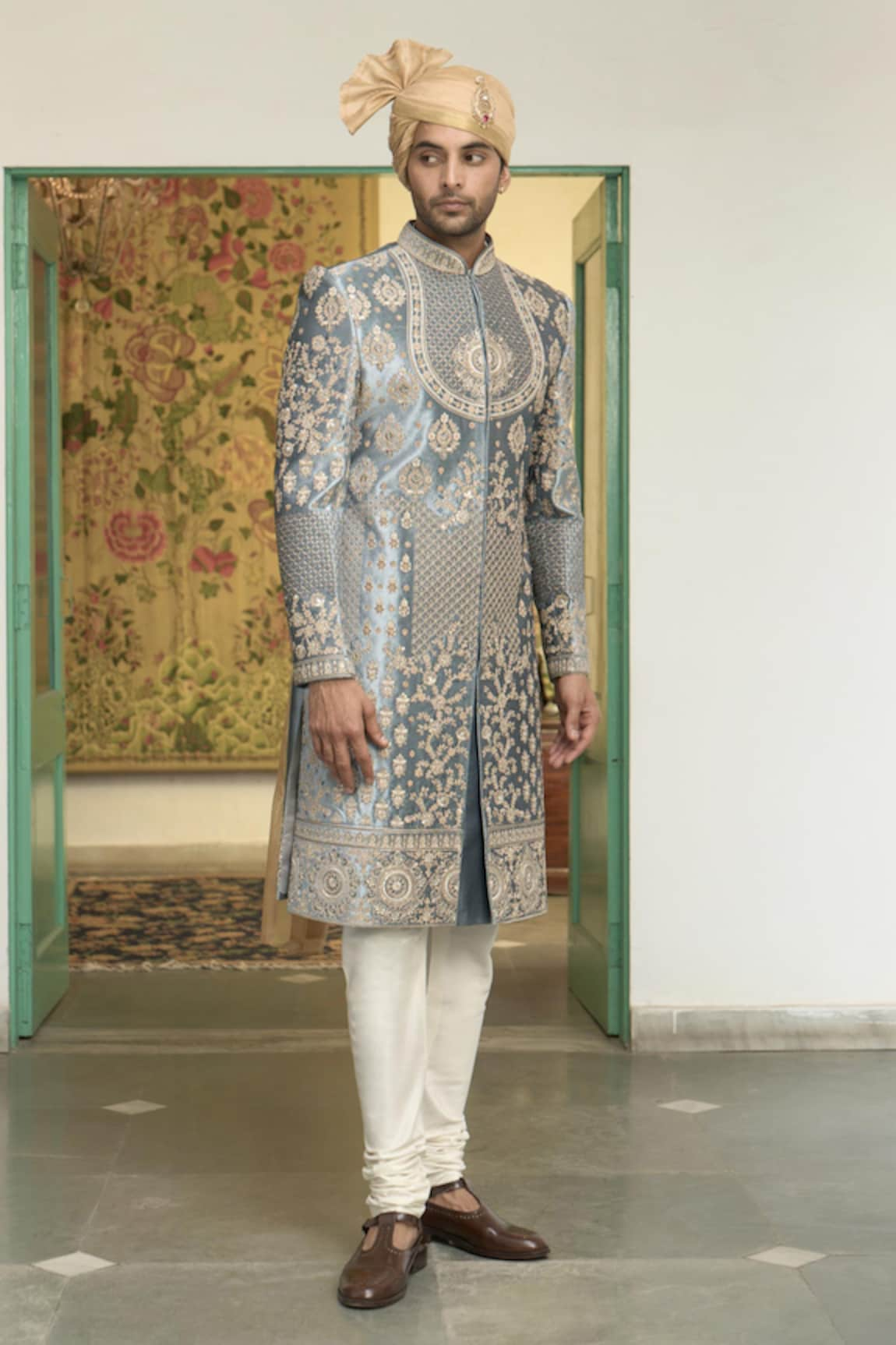 Gargee Designers Jaituni Aala Zari Embroidered Sherwani Churidar Set