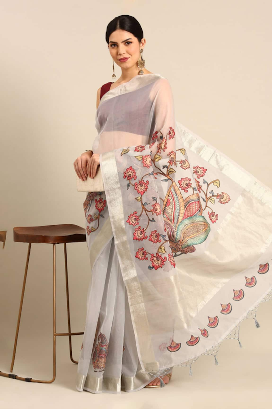 SAYISHA Mor Bagh Silk Saree With Running Blouse