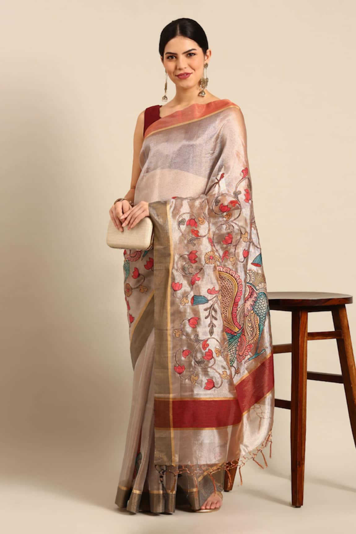 SAYISHA Mughal Garden Silk Saree With Running Blouse