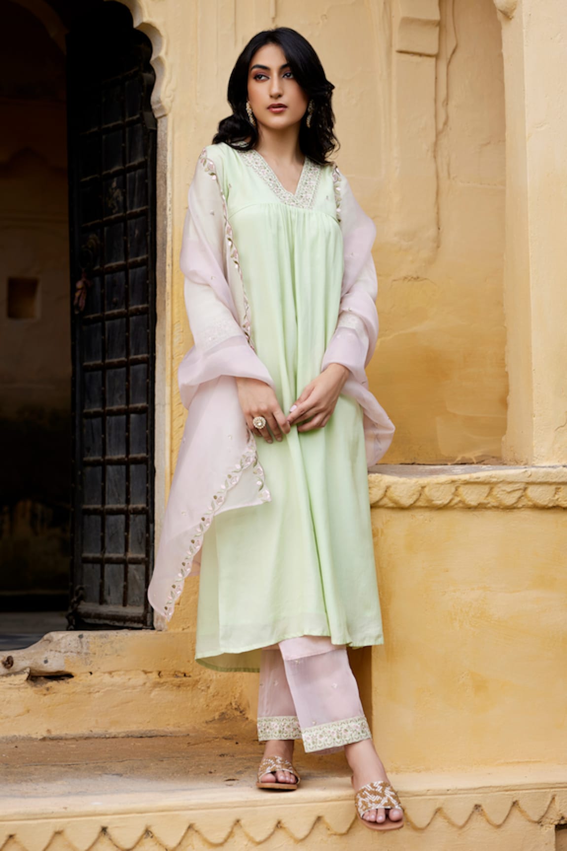 Seher Jaipur Amaira Floral Gathered Kurta Set