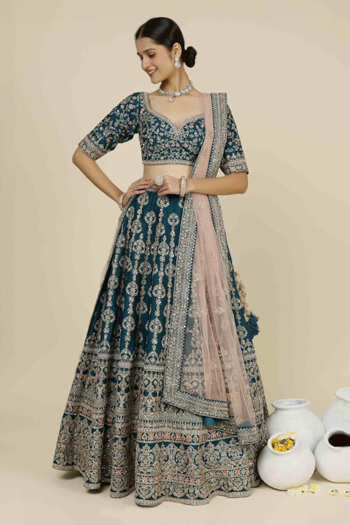 Kalighata Gul Zardozi Embroidered Bridal Lehenga Set