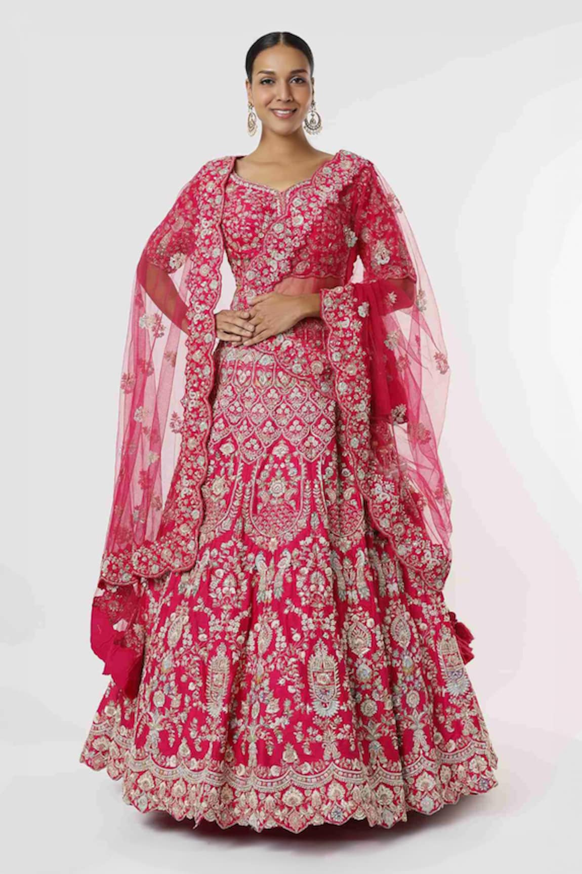 Kalighata Gullista Zardozi & Sequin Embroidered Bridal Lehenga Set