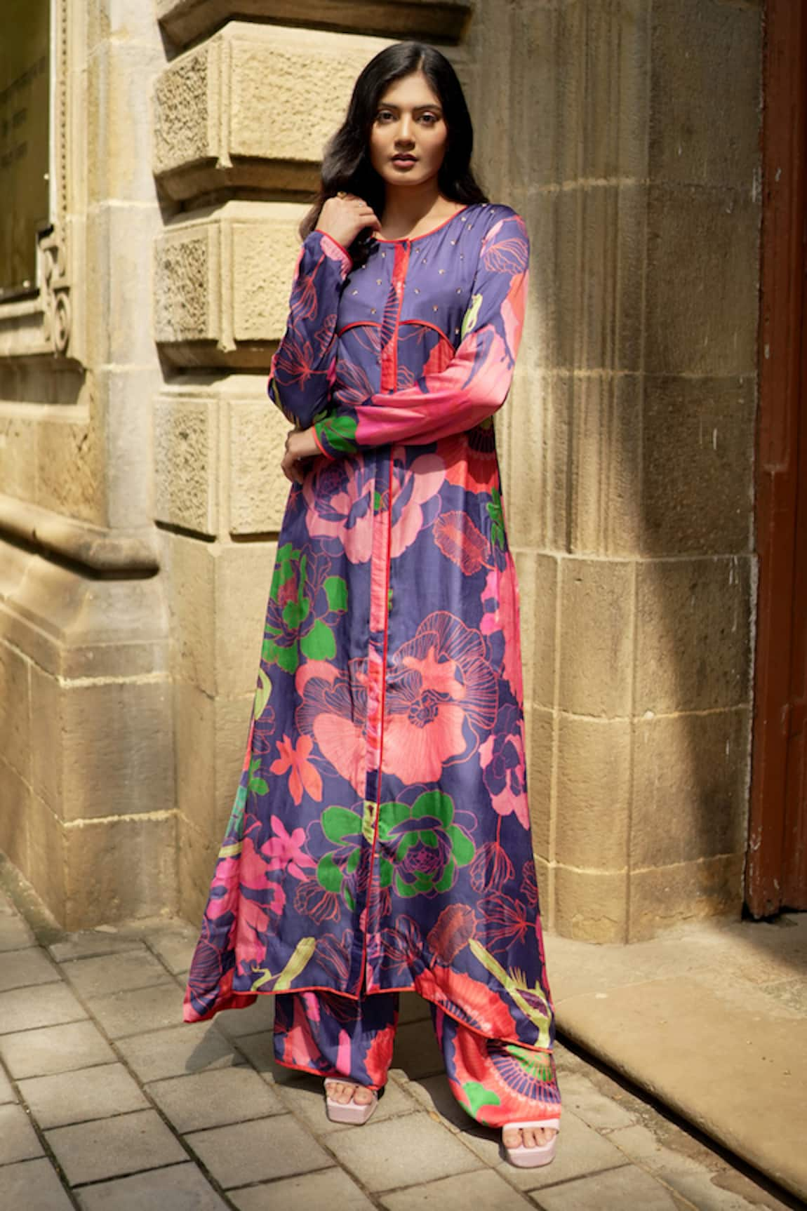 Almaari by Pooja Patel Retro Floral Print Kurta With Pant