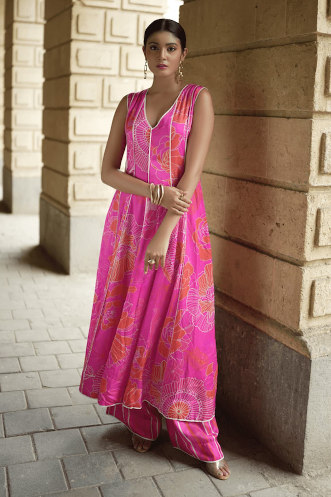 Almaari by Pooja Patel Floral Blossom Print Kurta With Culotte Pant