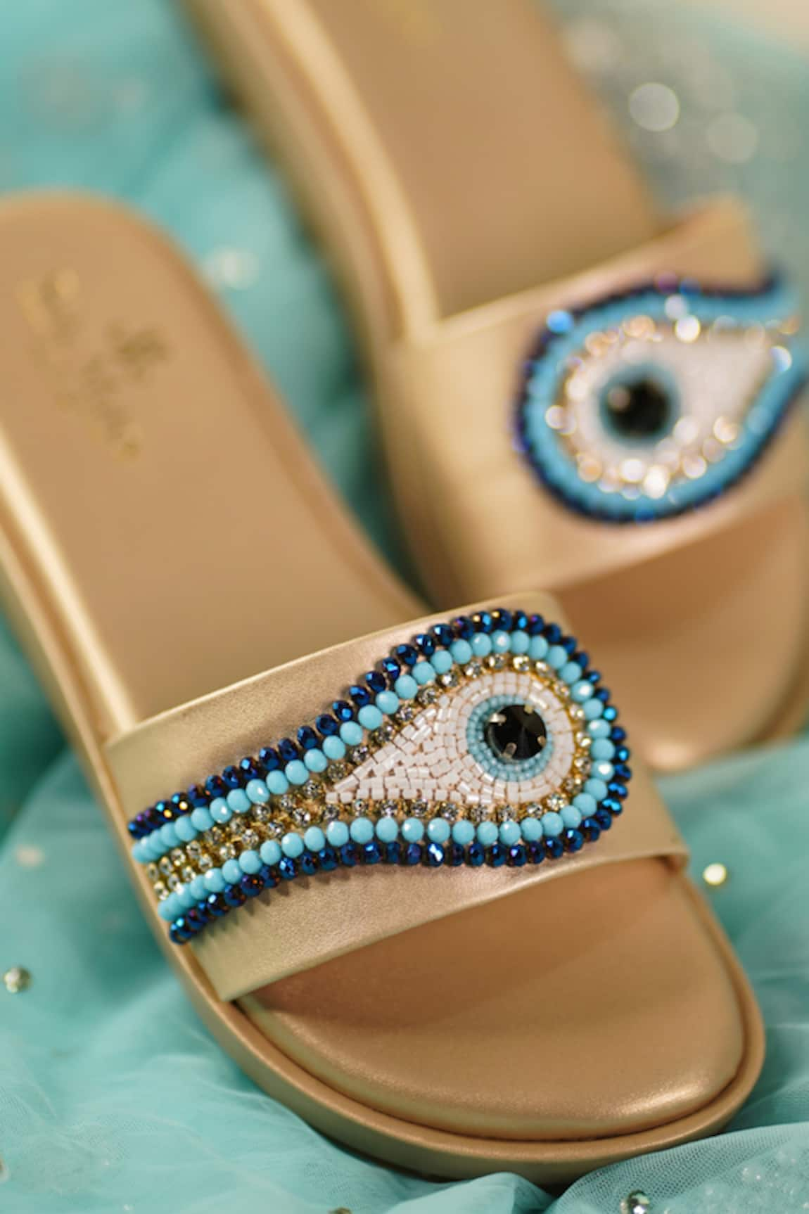 Sole Mates by Palak Evil Eye Motif Embellished Sliders