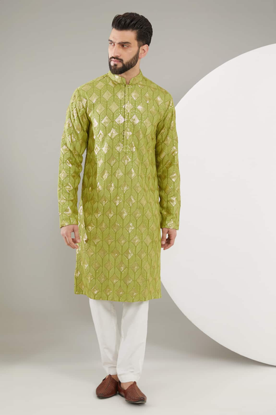 Kasbah Silk Threadwork Embroidered Kurta