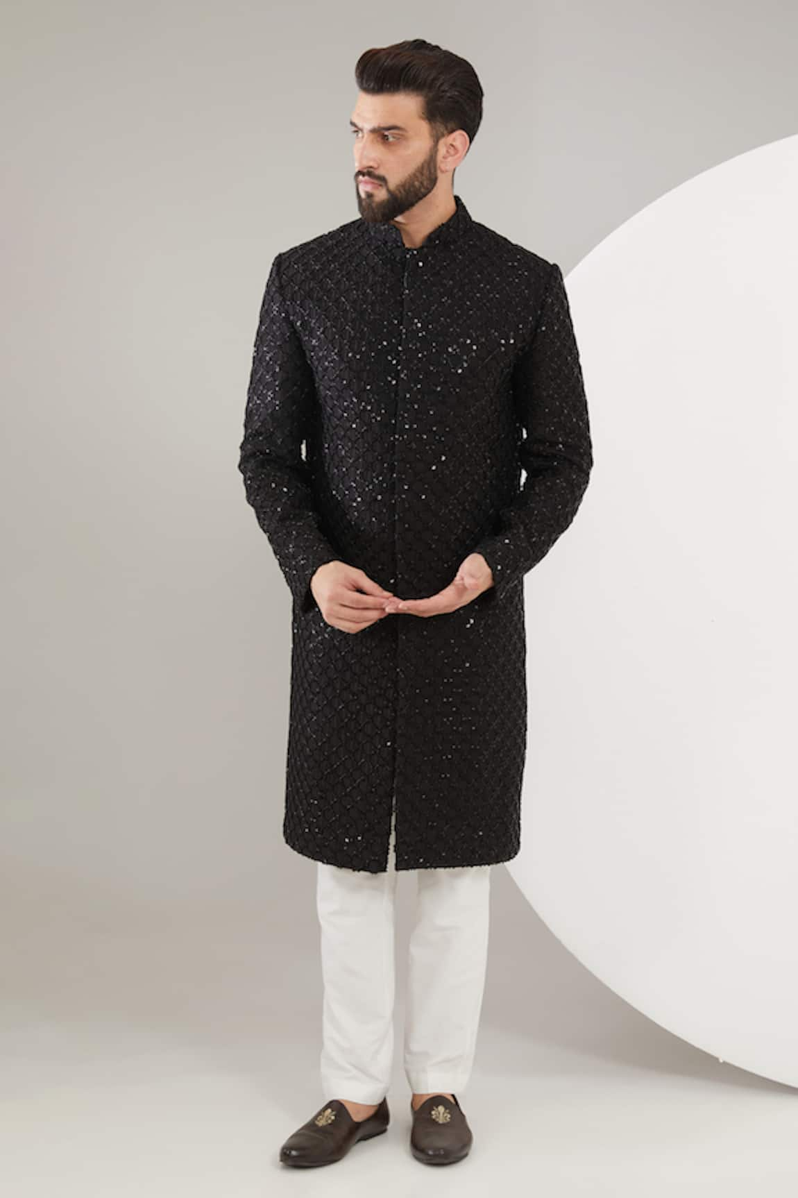 Kasbah Cutdana & Sequin Embroidered Sherwani