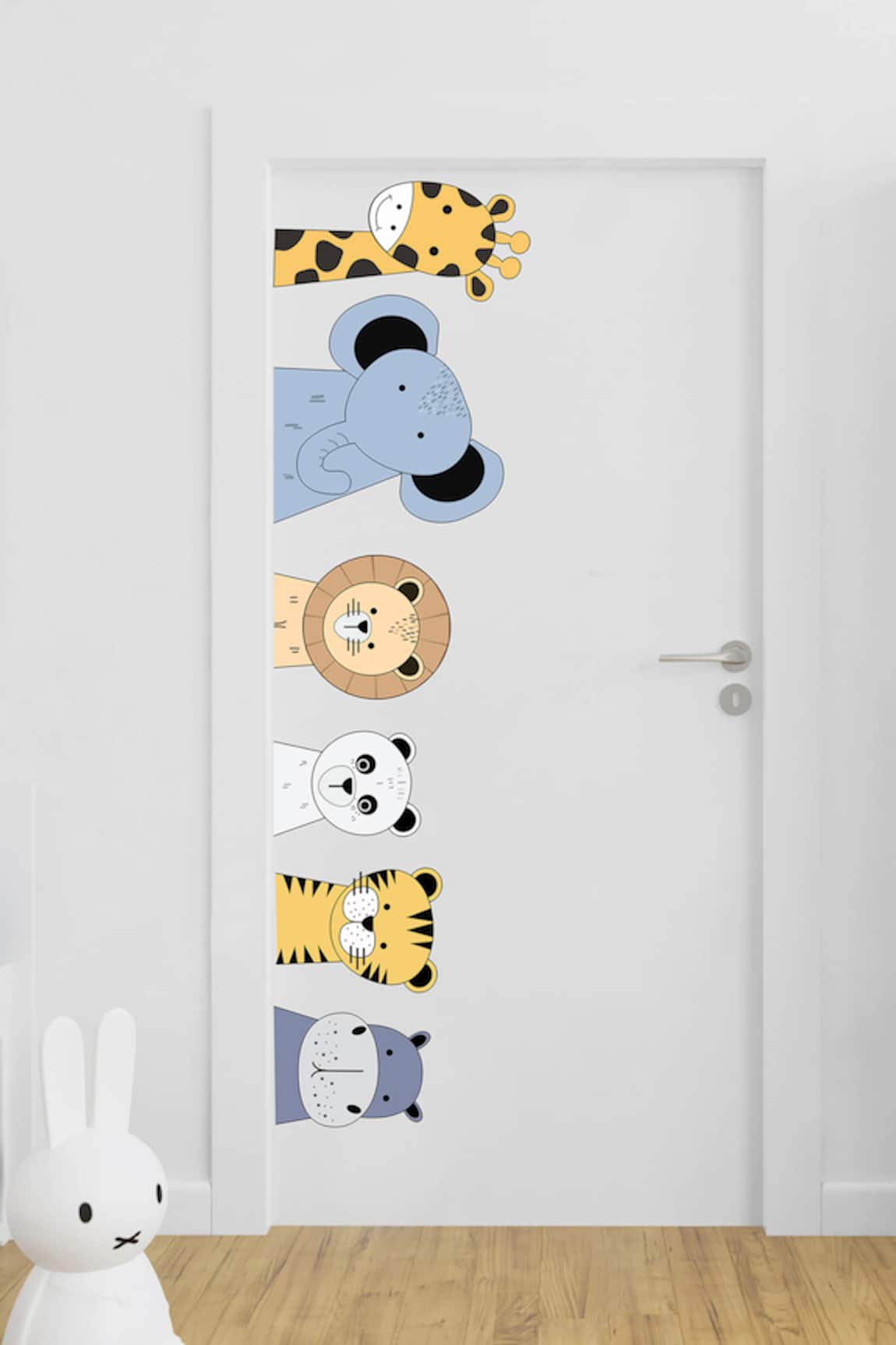 My Kids Wall Peeping Safari Animals Door Wall Stickers 6 Pcs Set