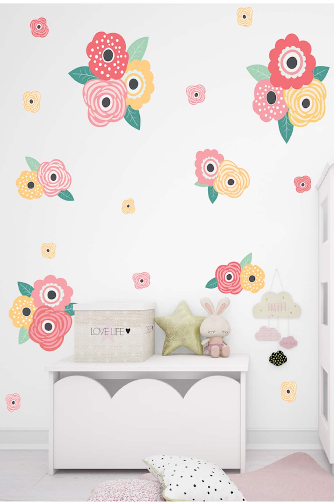 My Kids Wall Blooming Flowers Wall Stickers 26 Pcs Set