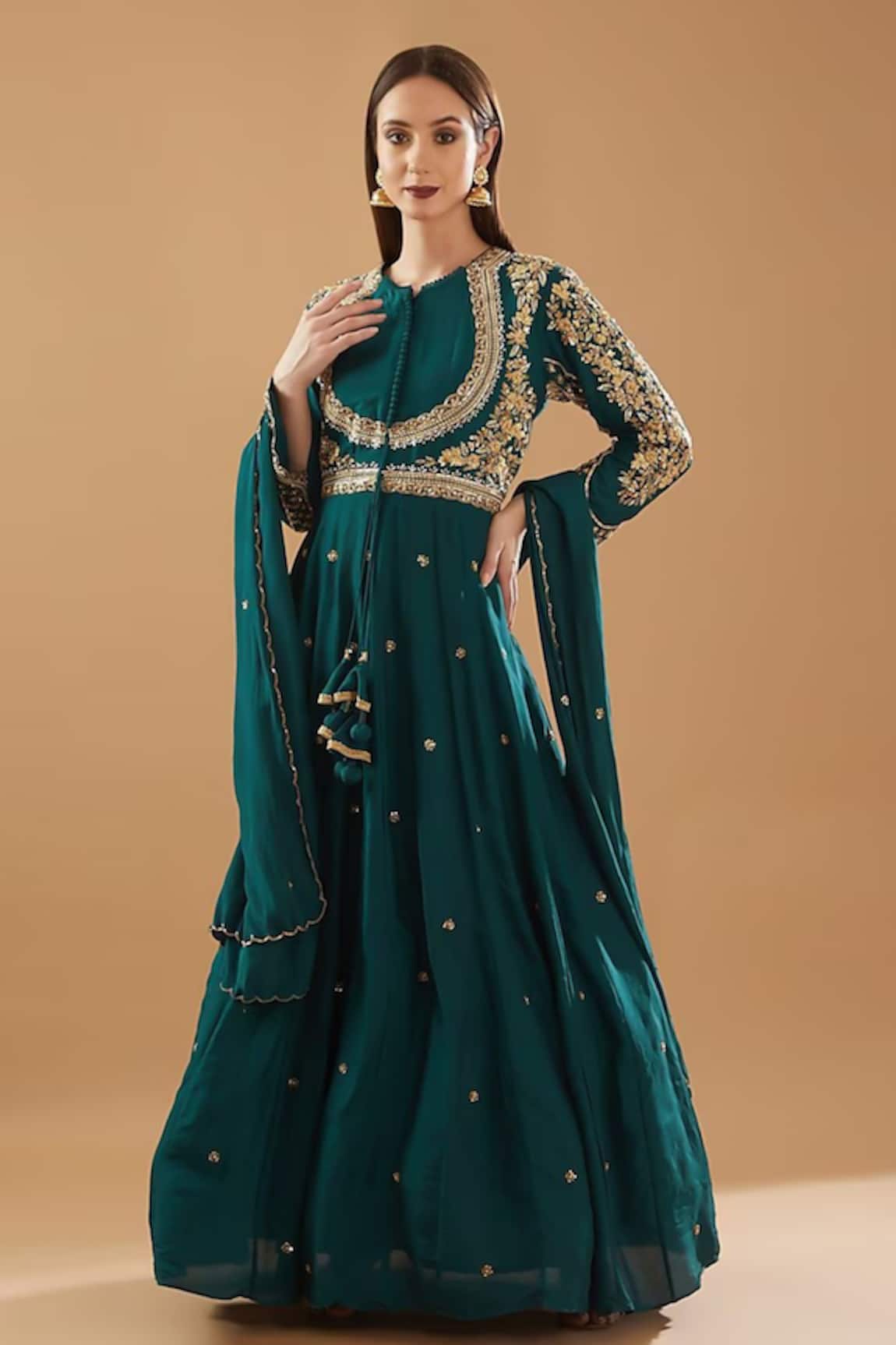 BAIDEHI Zardozi Work Anarkali With Dupatta