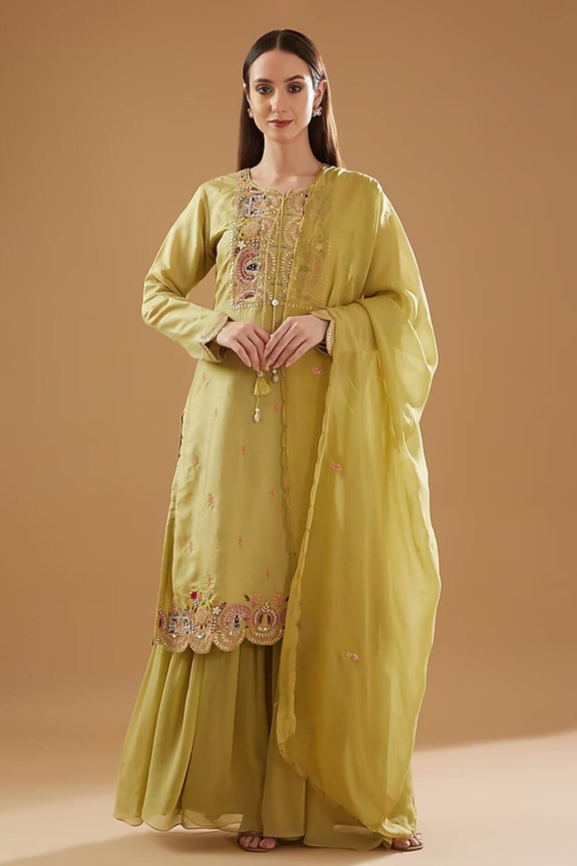 BAIDEHI Gota Patti Embroidered Kurta Sharara Set