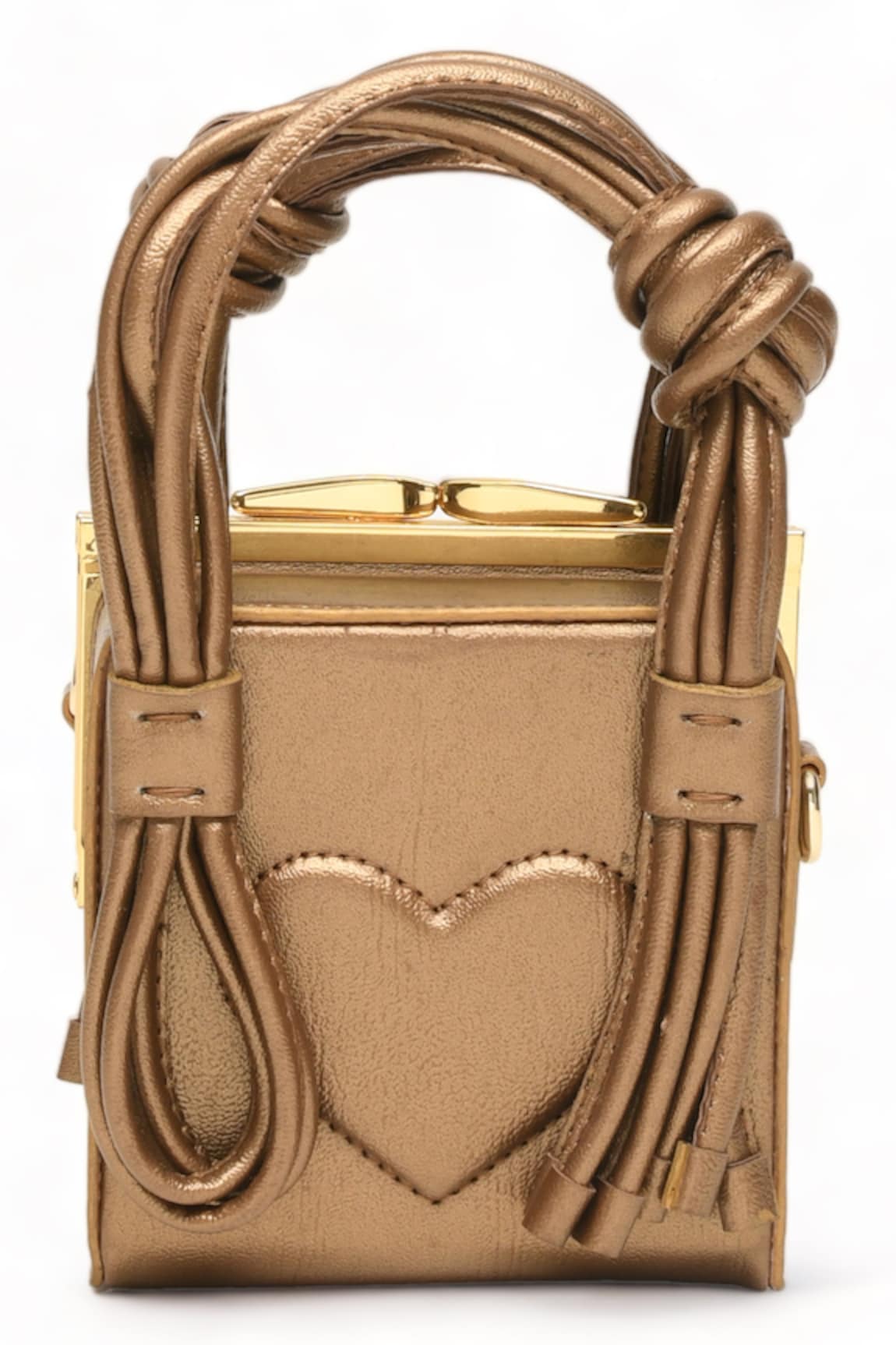 Immri Love Knot Cube Glazed Textured Handbag