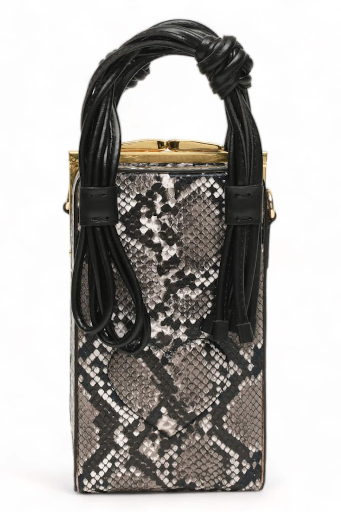 Immri Love Knot Cuboid Snake Skin Textured Handbag