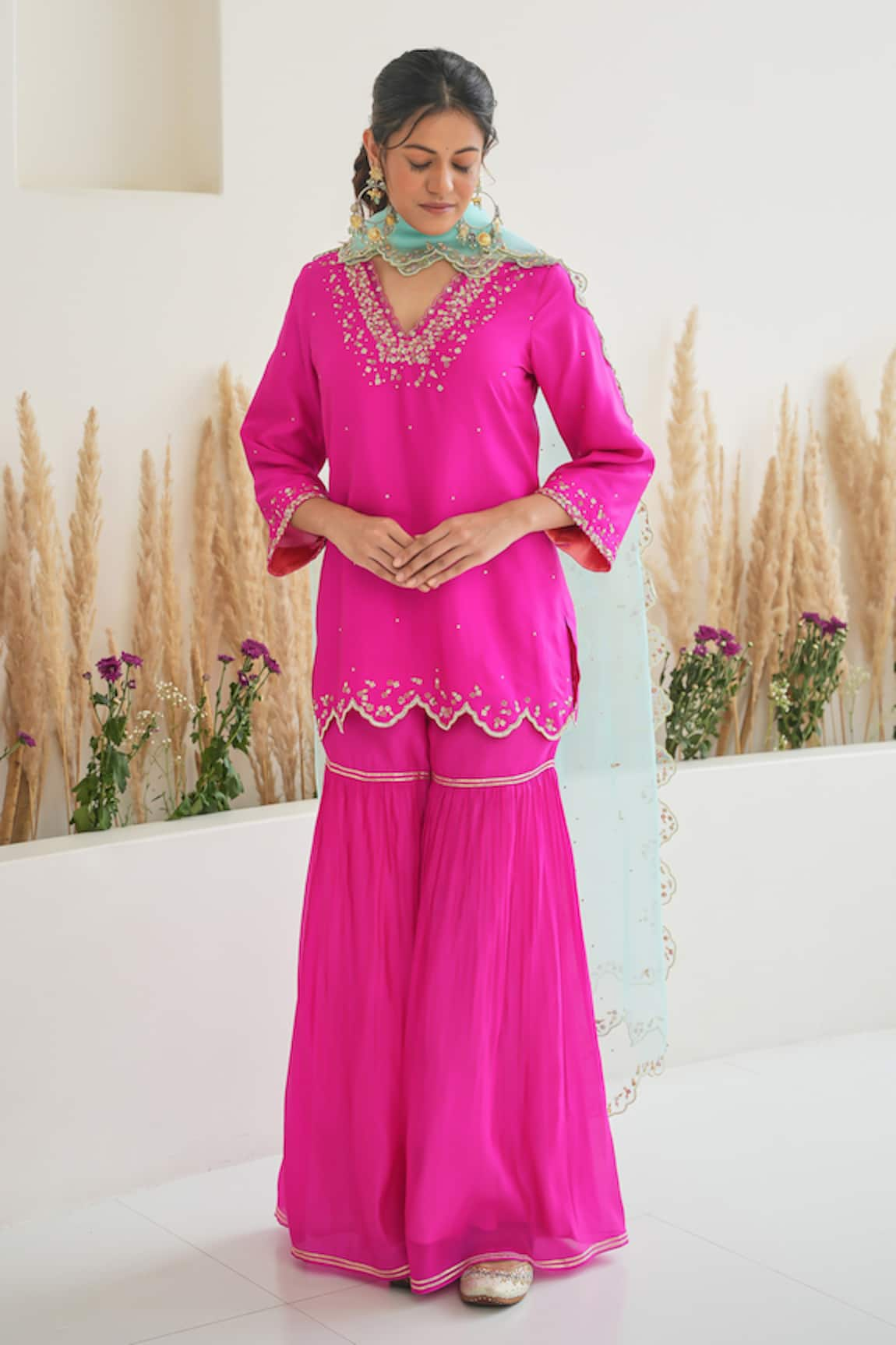 Pita Nila Feeha Silk Kurta Sharara Set