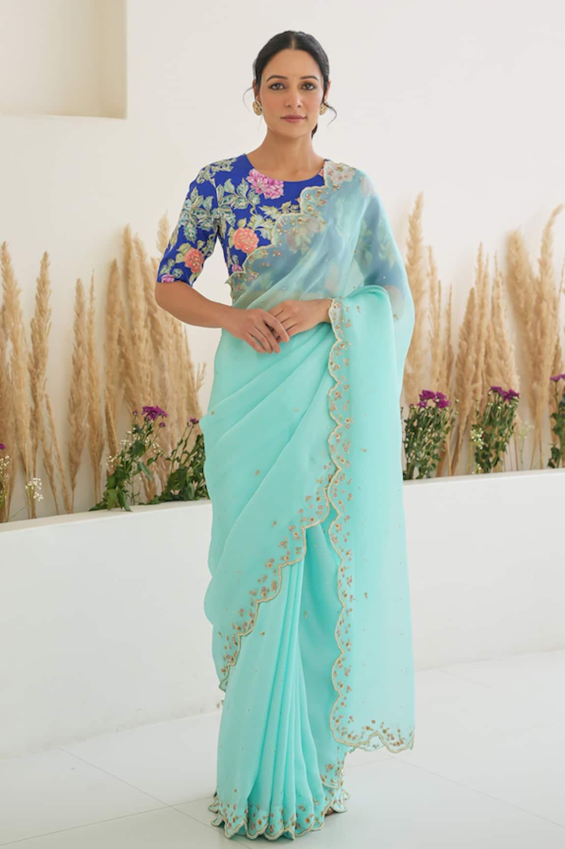 Pita Nila Nargis Saree With Fiza Floral Print Blouse