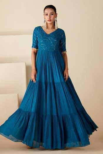 Suruchi Parakh Mirror Embroidered Yoke Anarkali 