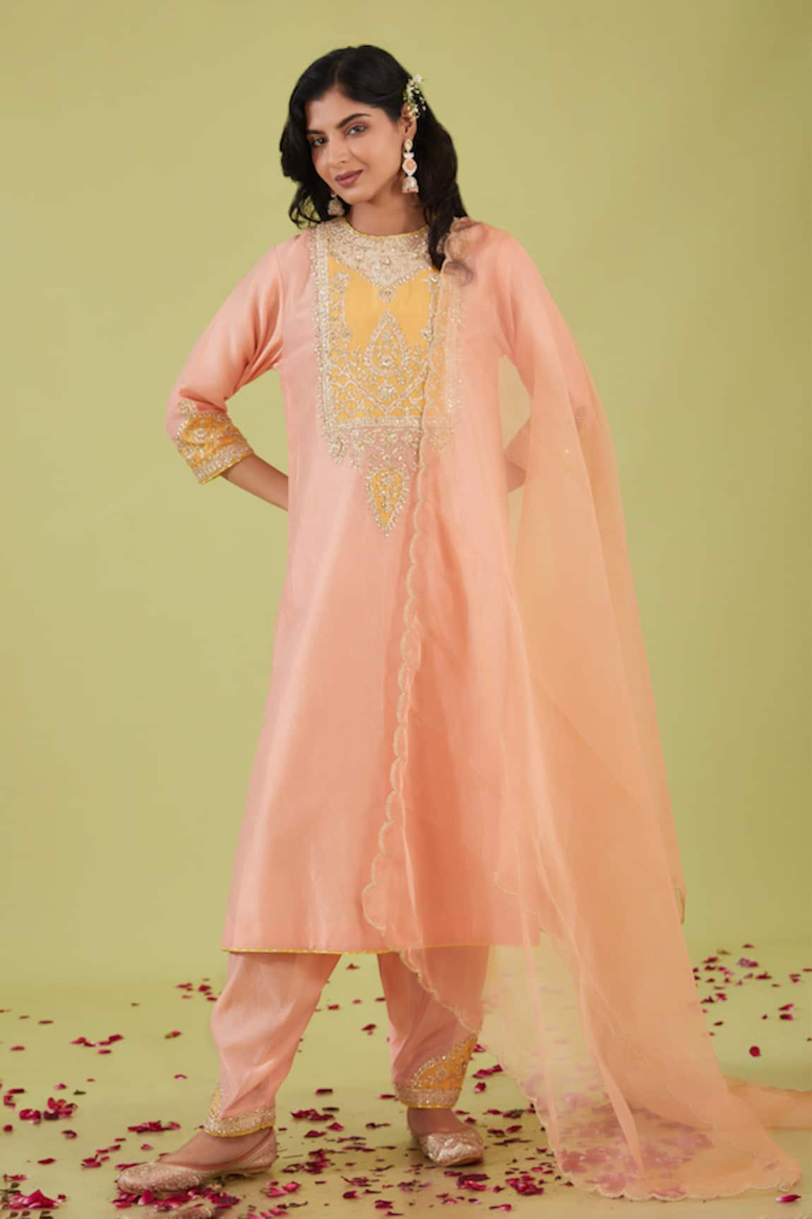 Preeti S Kapoor Gulbahar Nakshi Yoke Embroidered Kurta Set