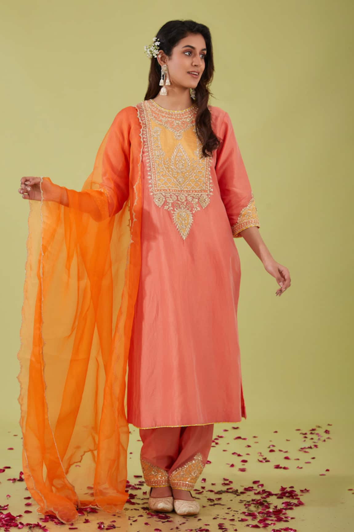 Preeti S Kapoor Gulbahar Yoke Embroidered Kurta Set