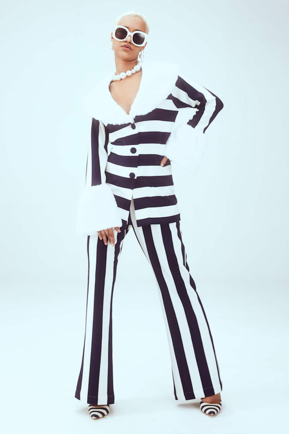 Mai Tai Striped Knitted Jacket & Pant Set