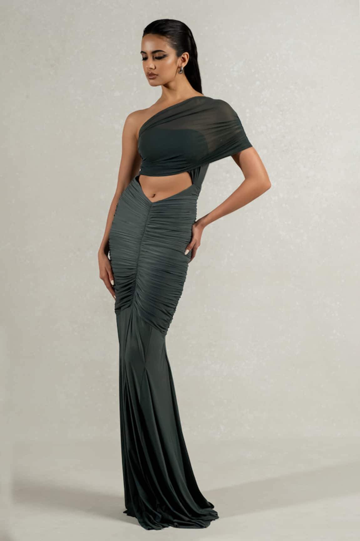 Pinup By Astha Gathered Waist Cut Gown