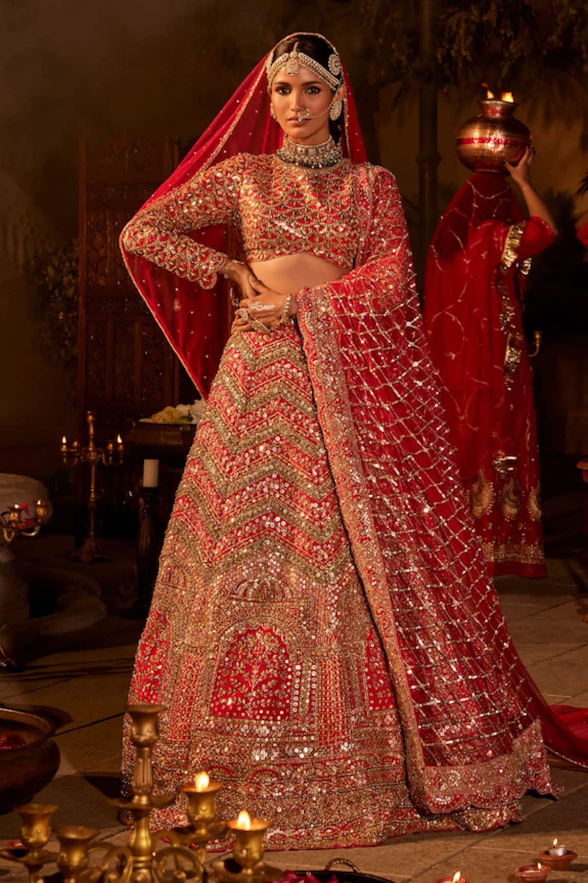 The Royaleum Zinnia Bead & Stone Embellished Lehenga Set