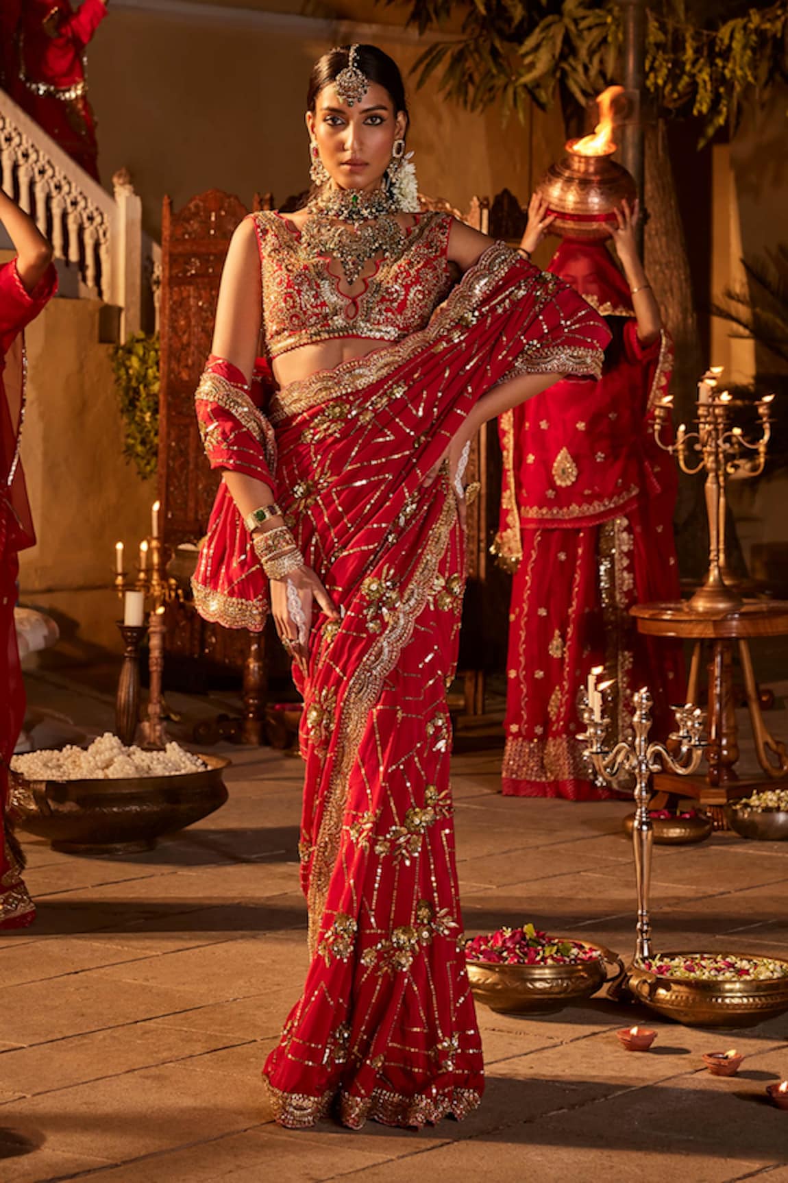 The Royaleum Dezee Embellished Saree Set