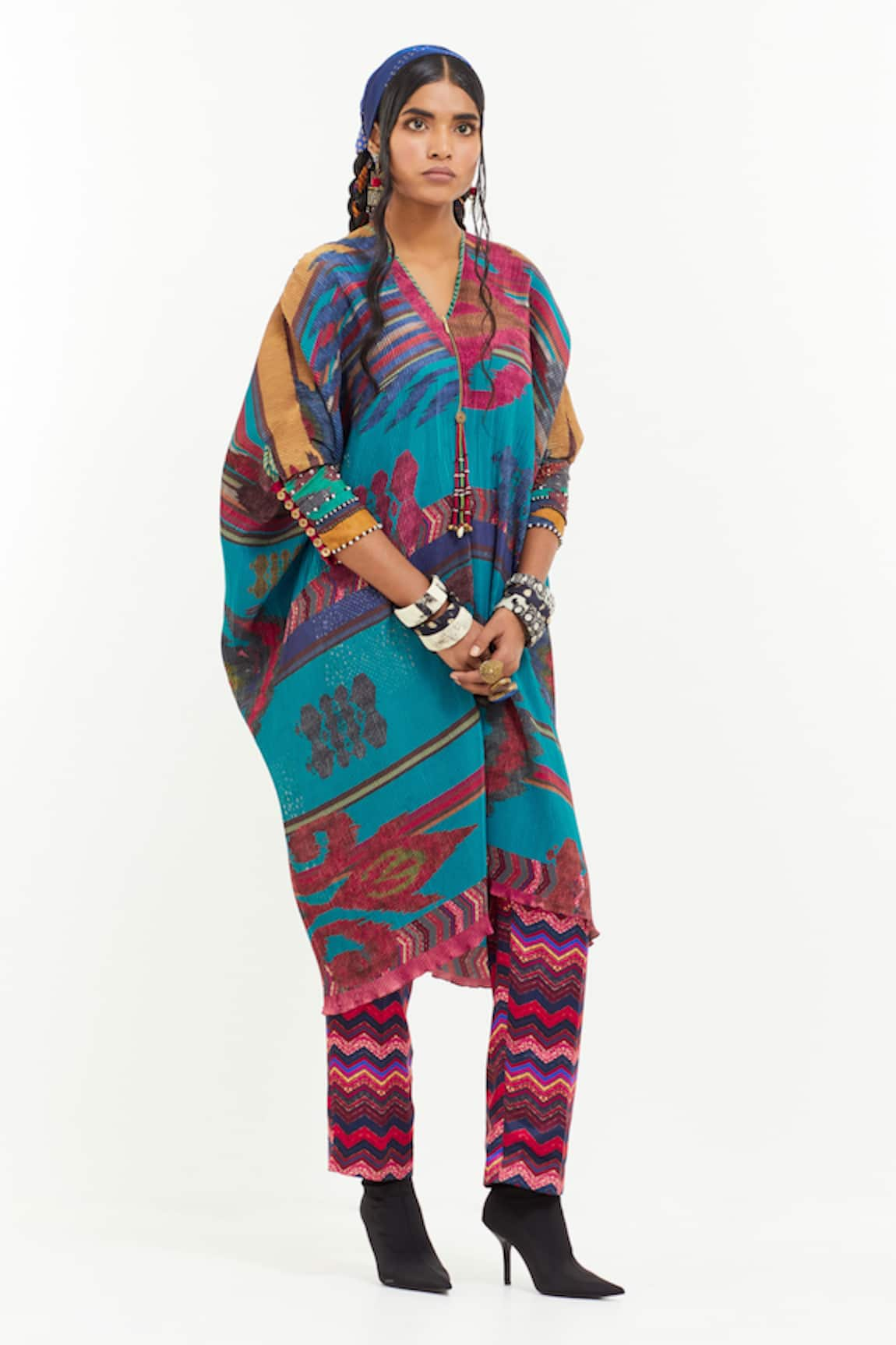 Aseem Kapoor Geometric Print Kaftan Tunic With Trouser