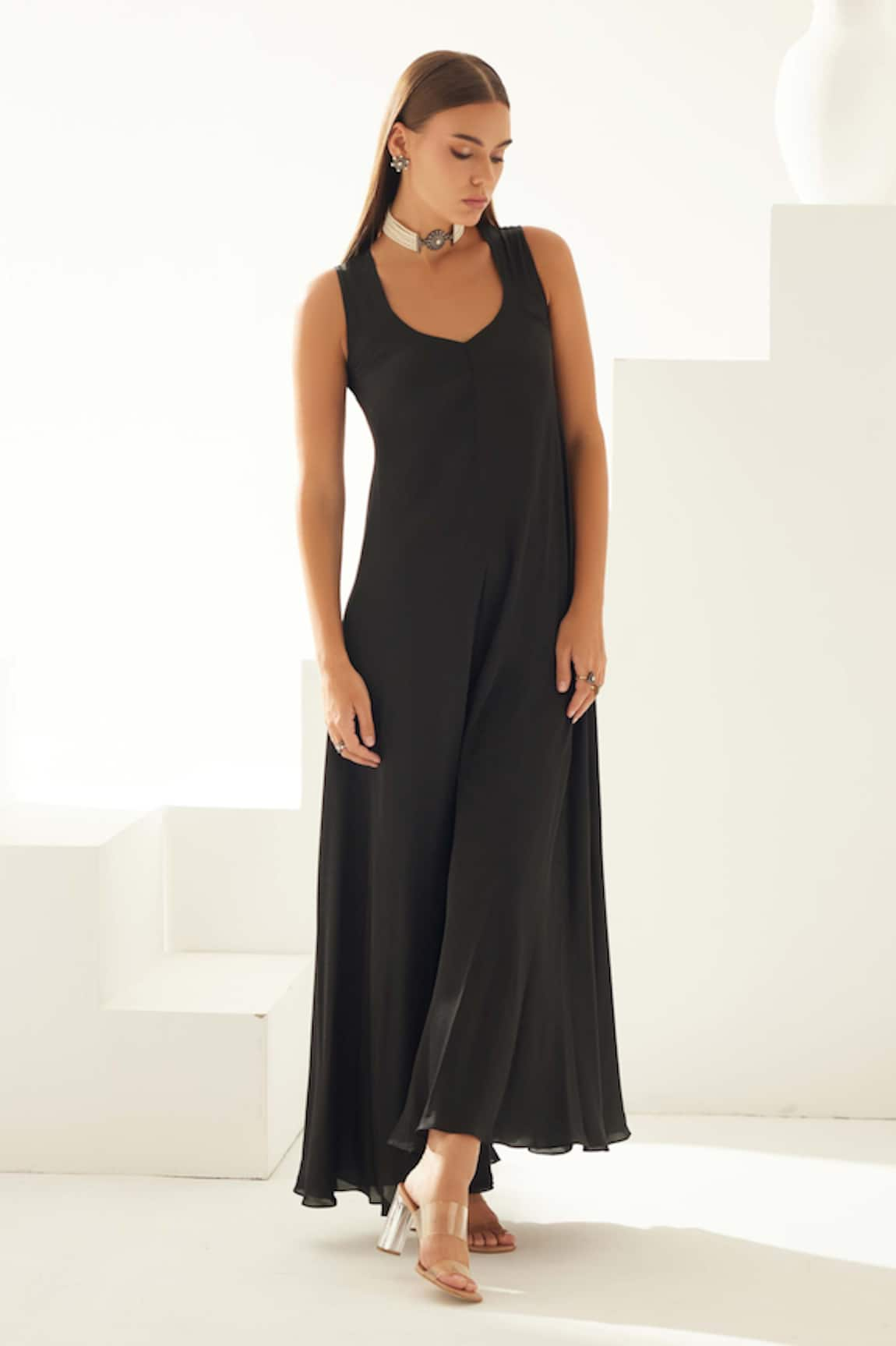 Wear JaJa V Neck Solid Jumpsuit