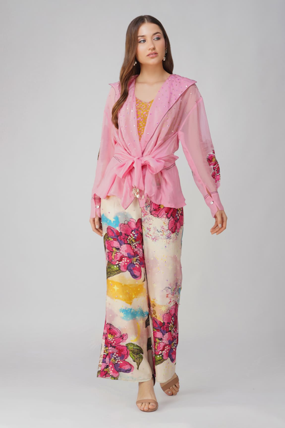 Devyani Mehrotra Floral Print Jacket Pant Set