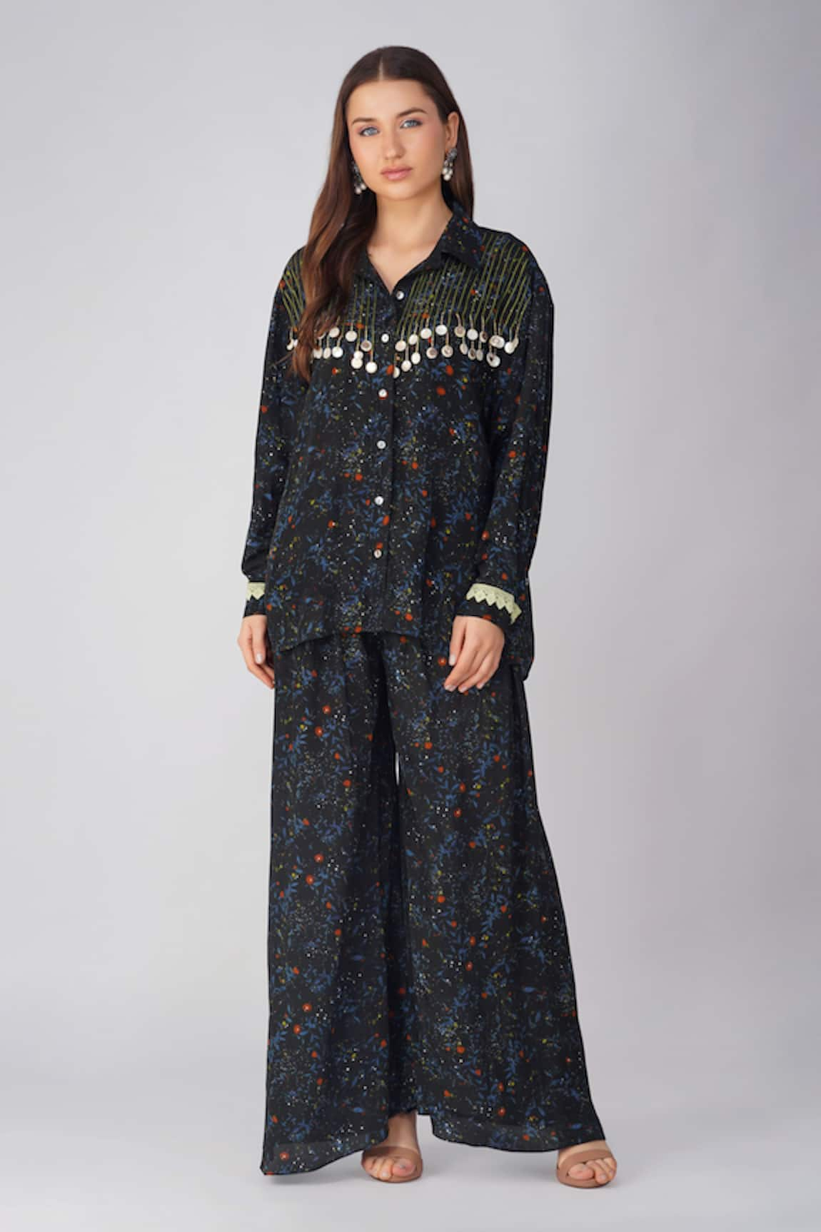 Devyani Mehrotra Leaf Print Shirt & Pant Set