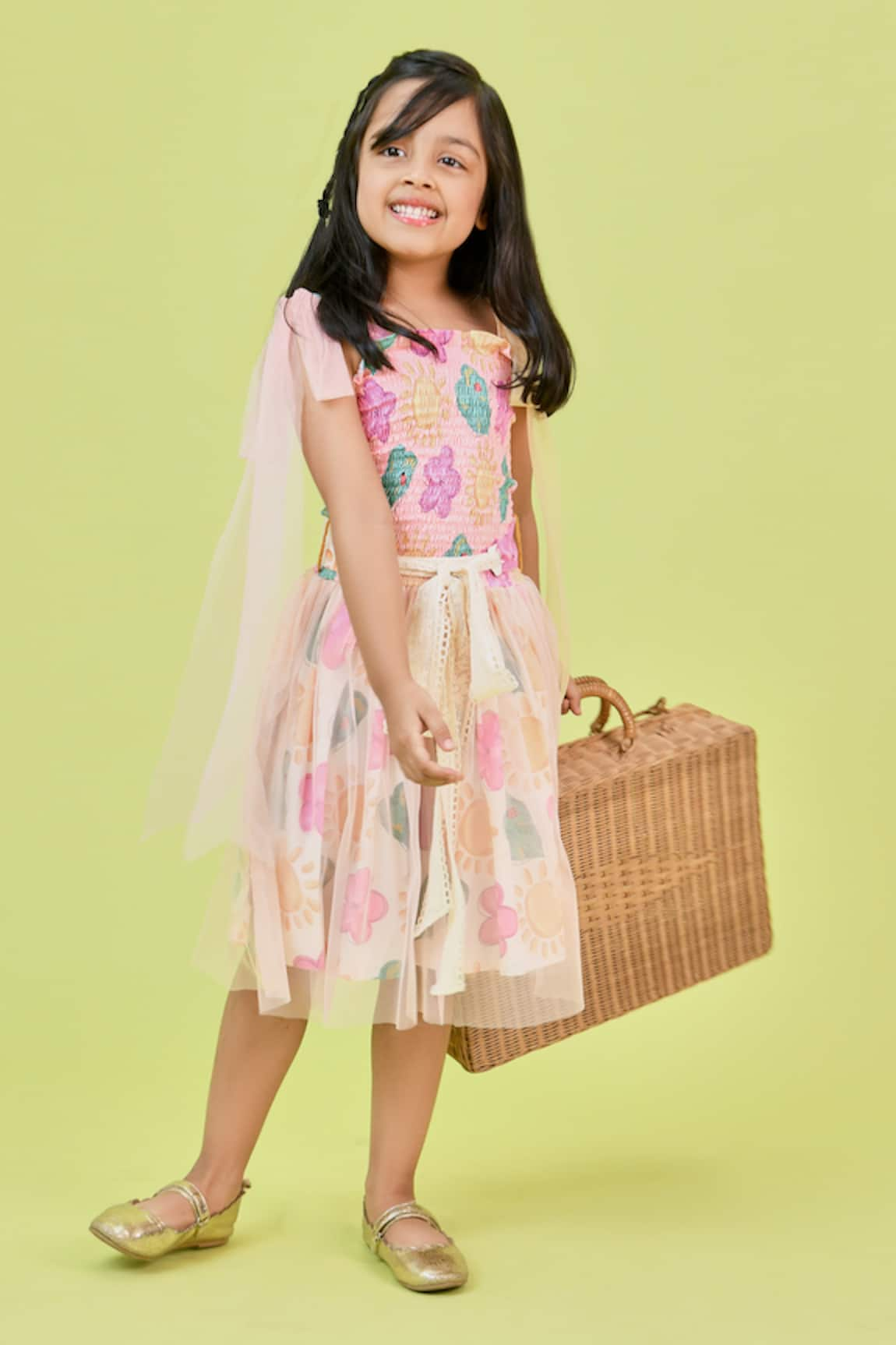 Little Shiro The Serena Floral Printed Smocked Dress