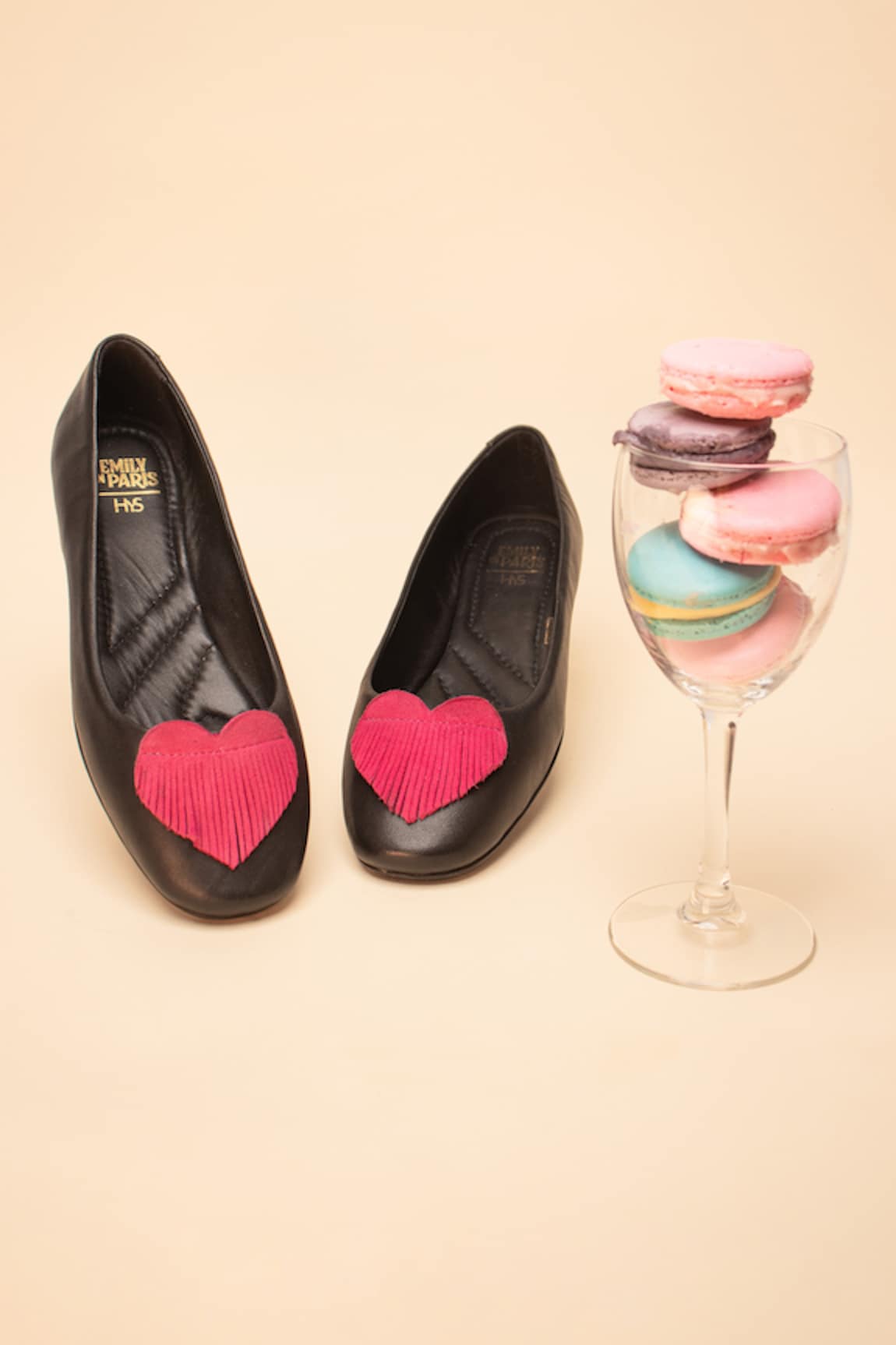 Heel Your Sole Normandy Fringed Heart Embellished Ballerinas