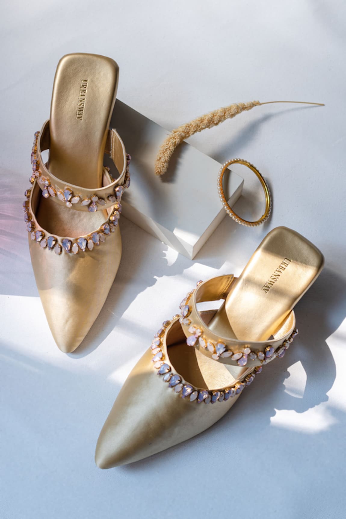 Urbansway Opal Stone Embellished Mules