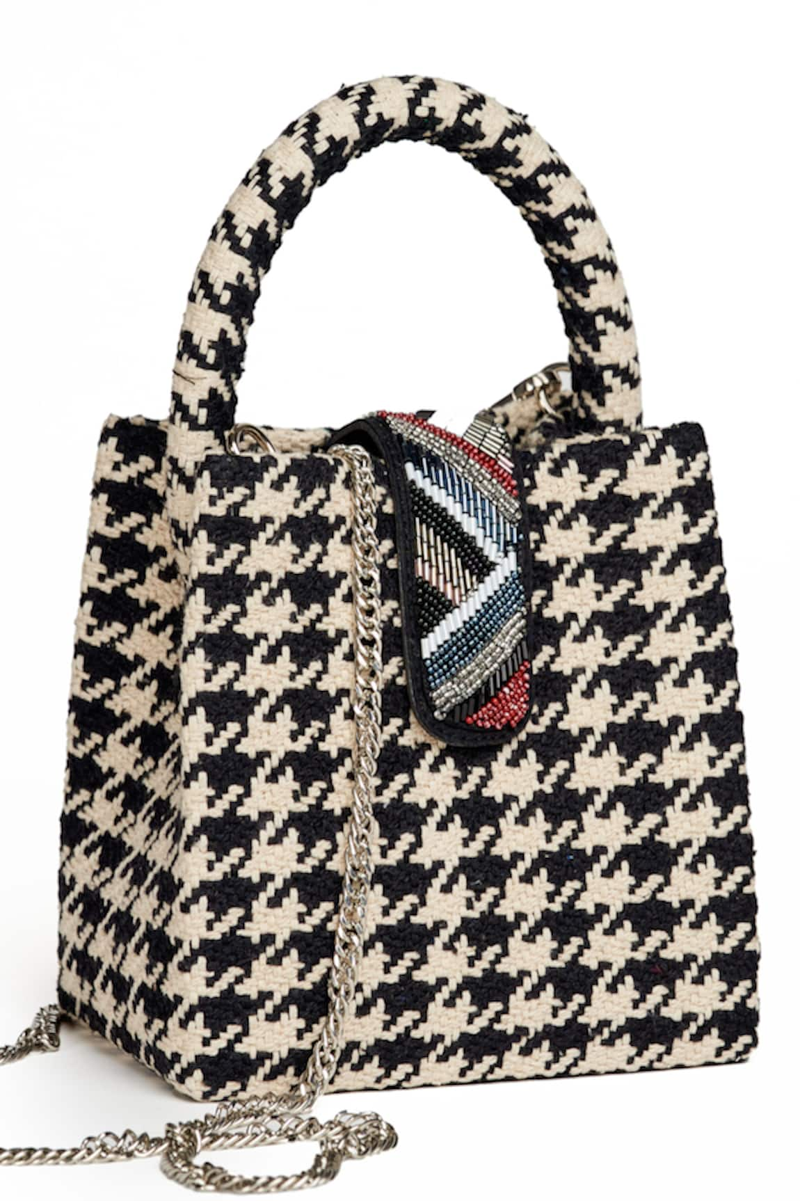 ETCETERA Sparkle Houndstooth Mini Tote Bag