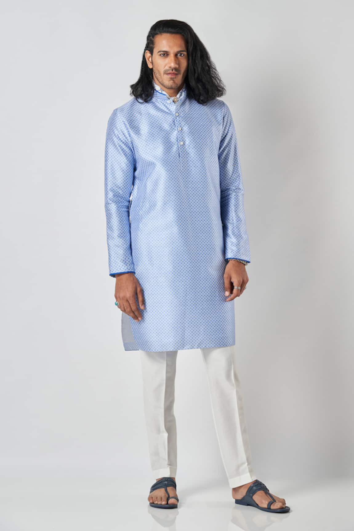 Bubber Blu Blossom Jaal Print Kurta