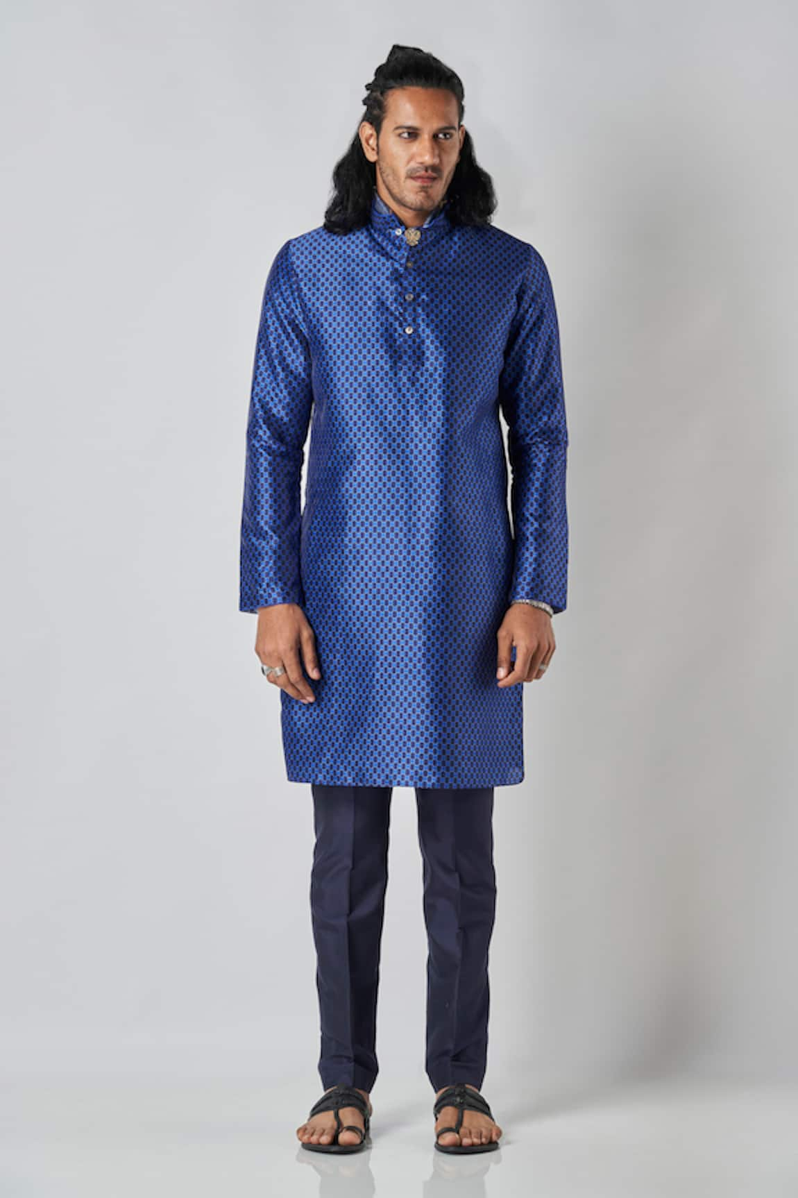 Bubber Blu Sphere Loop Print Kurta