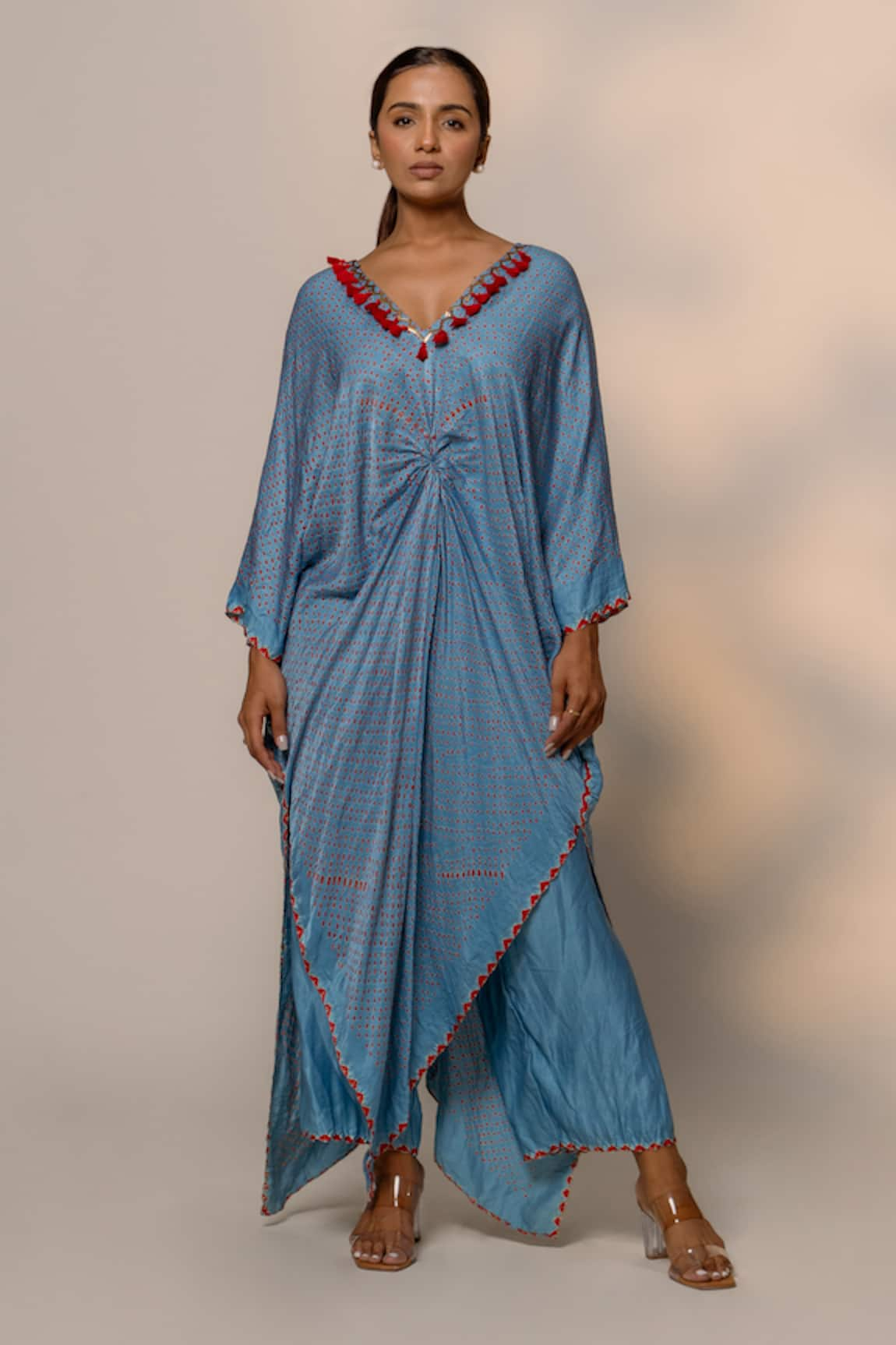 Dyelogue Sakura Printed Asymmetric Kurta & Palazzo Set