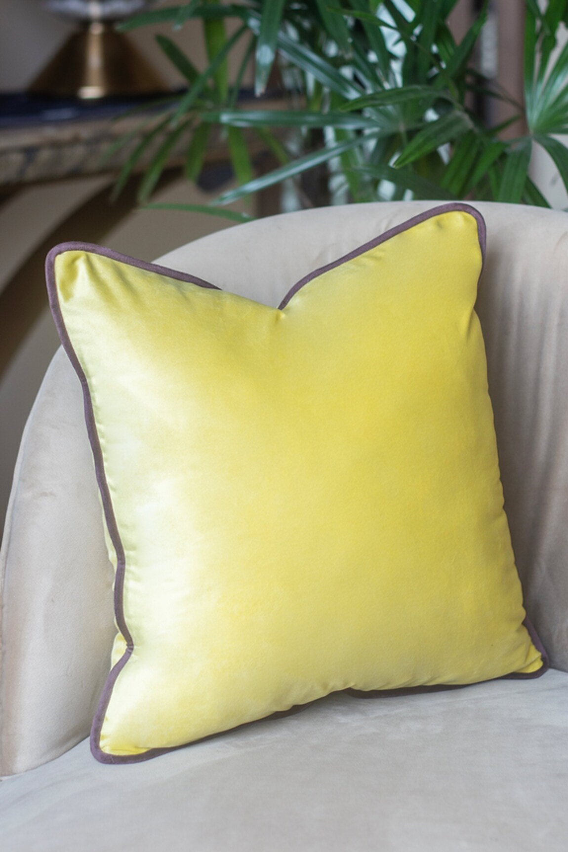 SITTARA WORKZ Makhmal Square Shaped Plain Cushion Cover