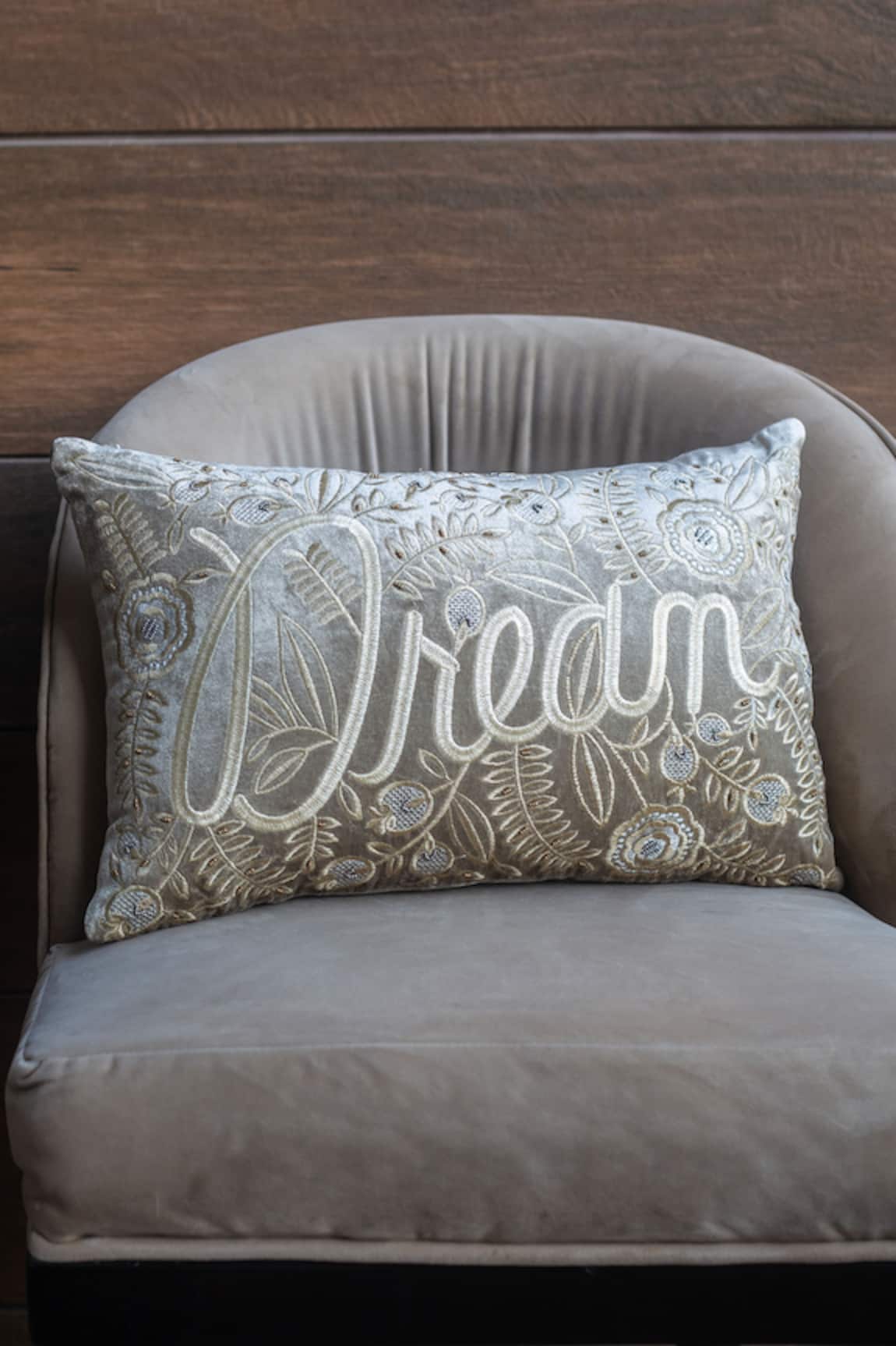 SITTARA WORKZ Makhmal Dream Embroidered Cushion