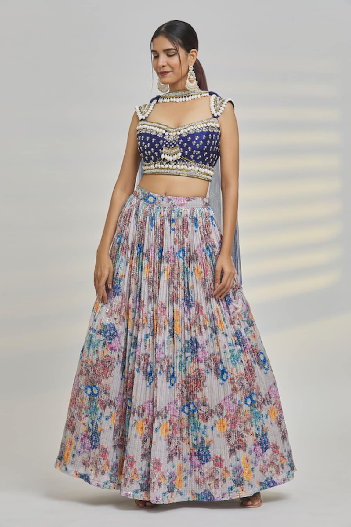 Samyukta Singhania Floral Bouquet Print Lehenga Set