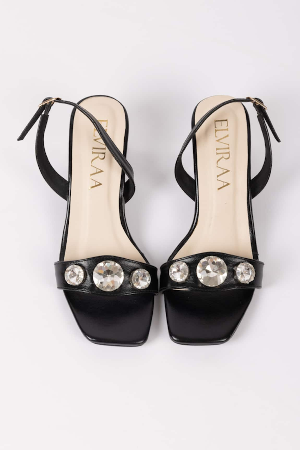 Elviraa By Pranali A Oswal Stone Embellished Block Heels