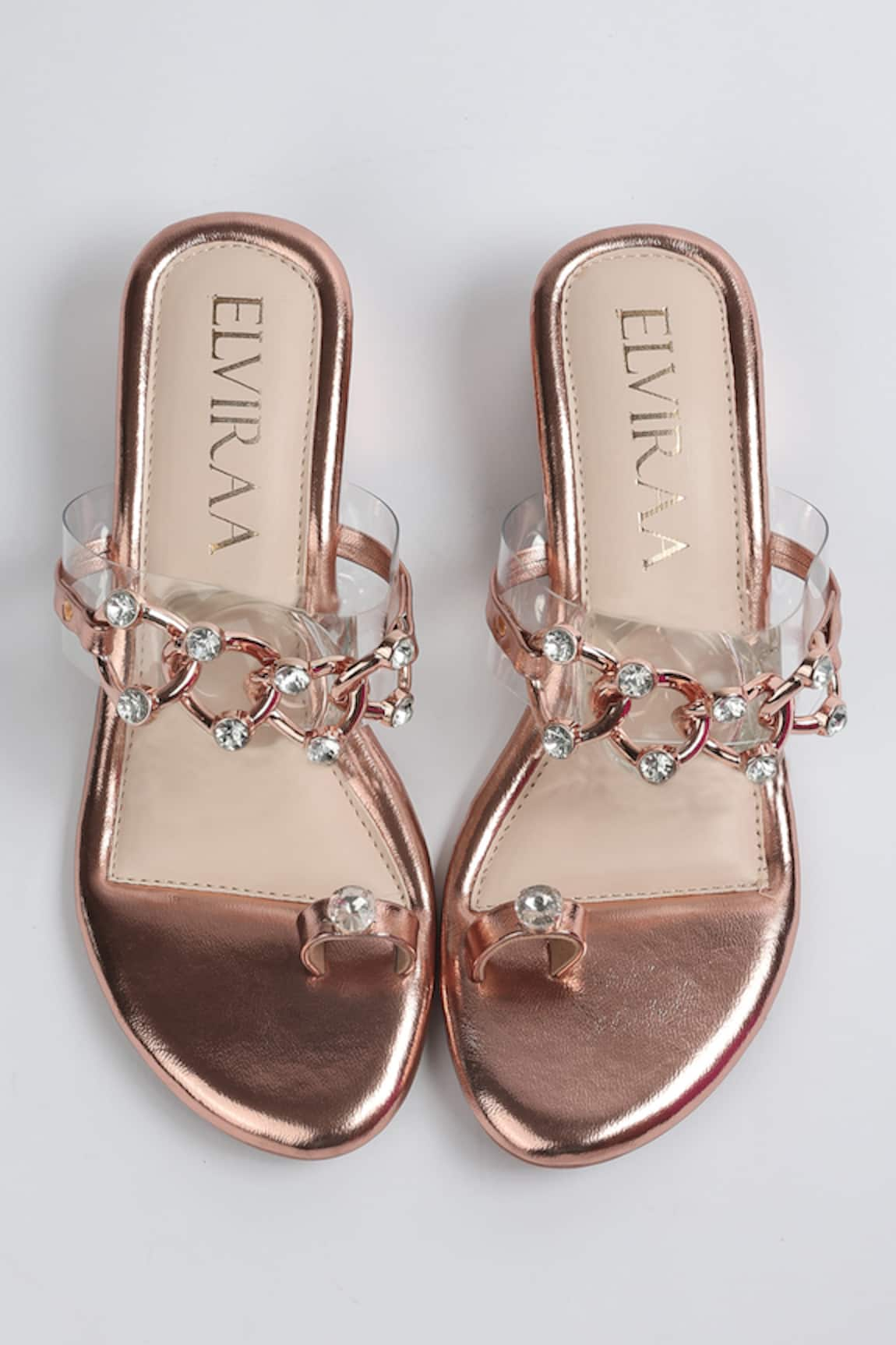 Elviraa By Pranali A Oswal Metallic Embellished Kolhapuri Heels