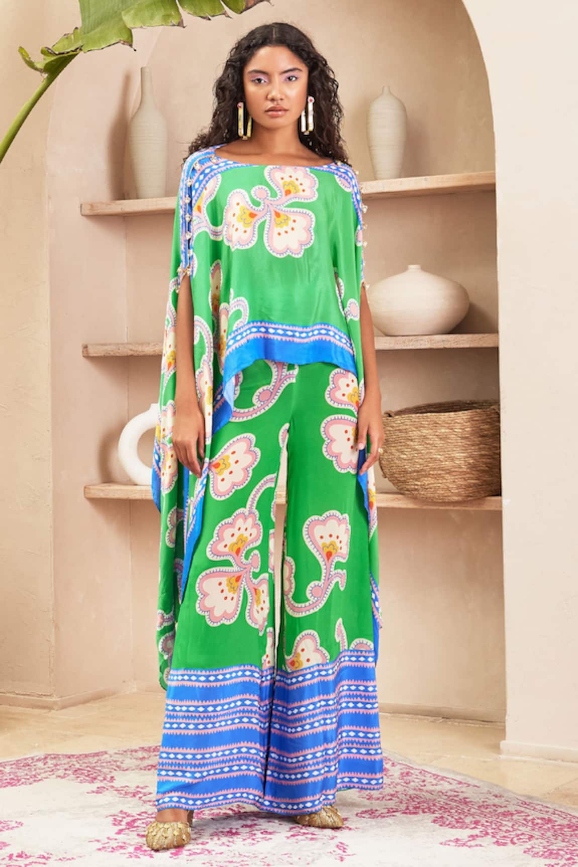 Papa Don't Preach Pret Aster Abstract Print Kaftan With Pant