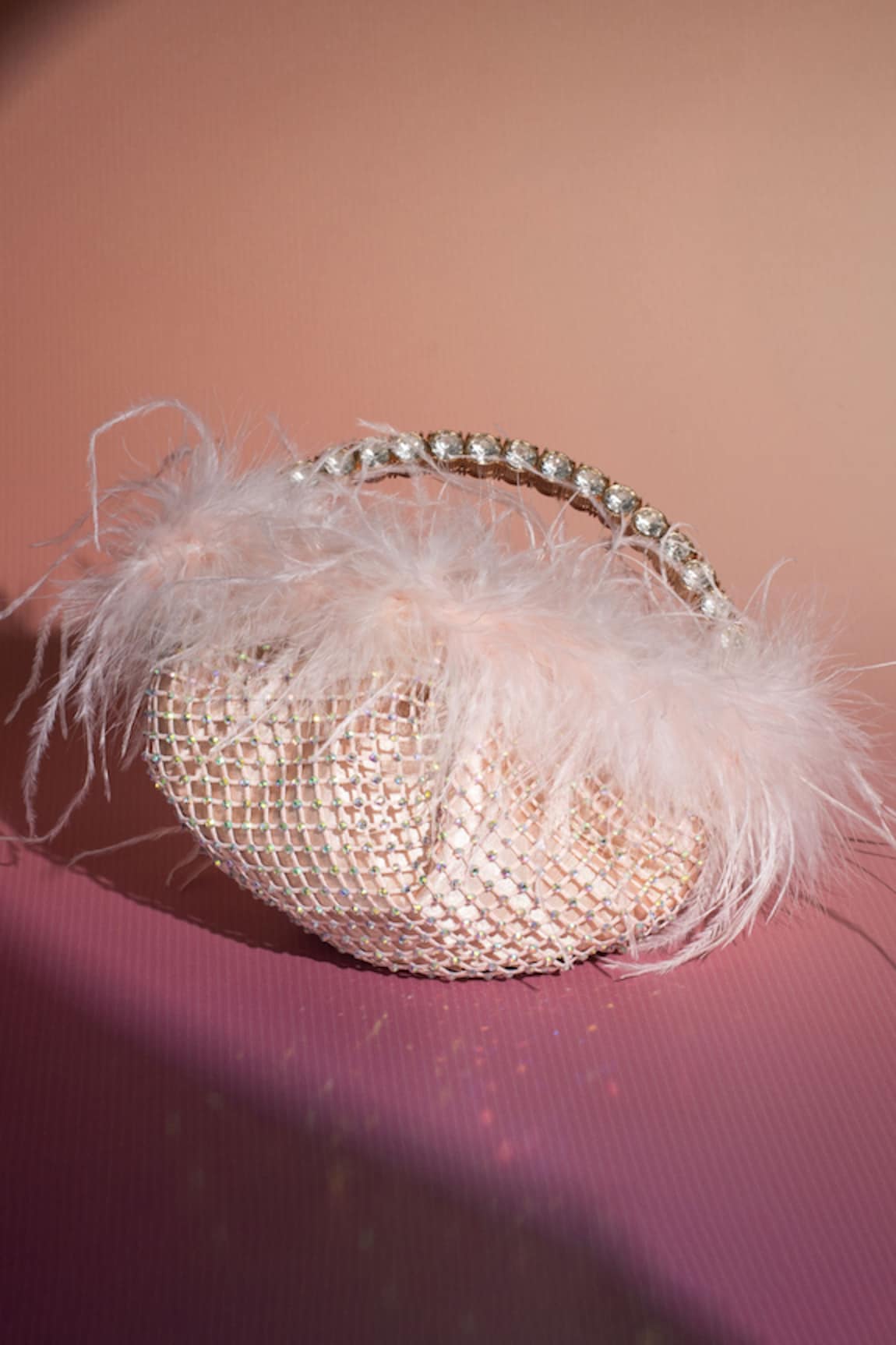 House of Bio Nora Feathered Crystal Embellished Bag