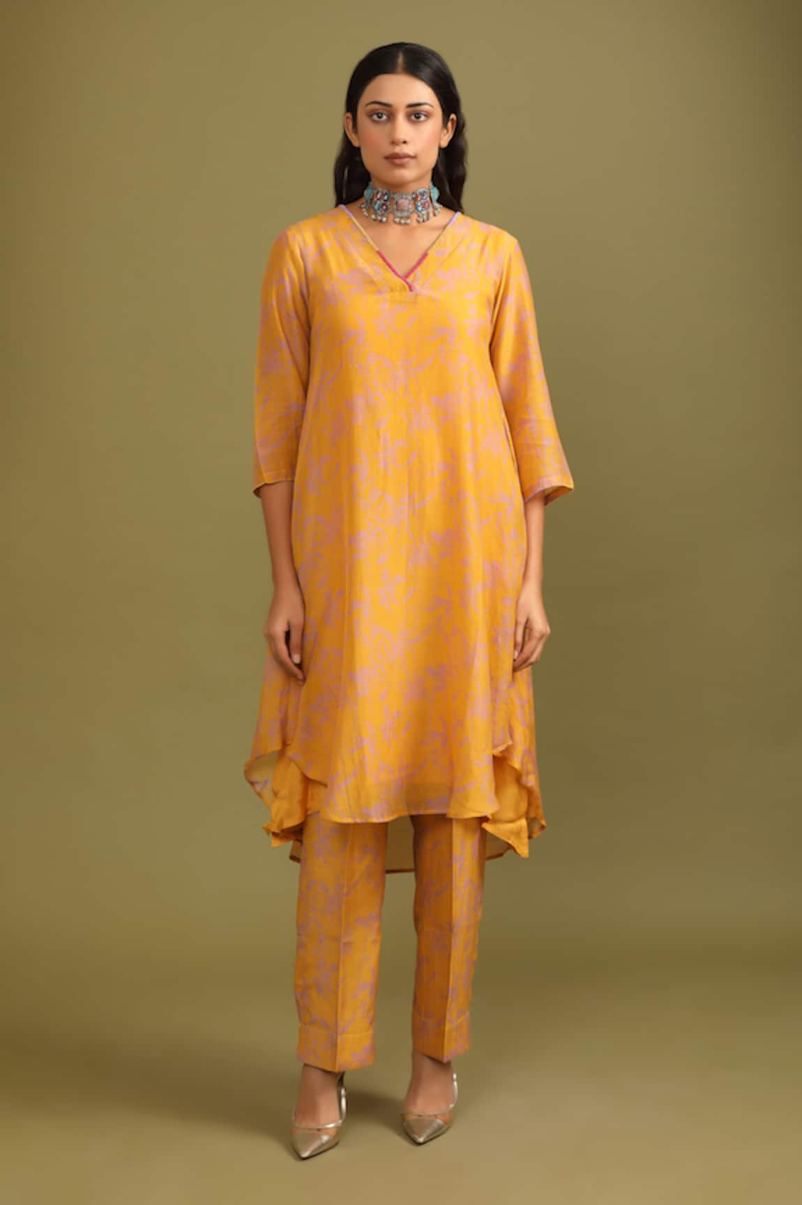 Trendy tokari Leaflet Print Kurta & Pant Set