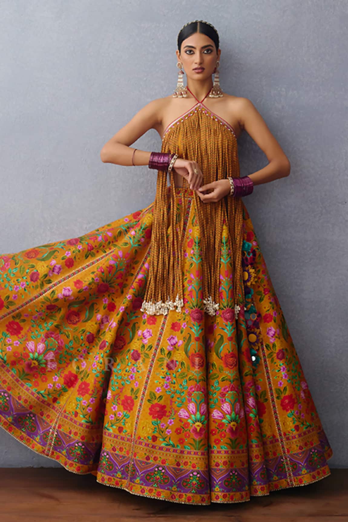 Torani Dil Seher Sejal Printed Lehenga With Tasselled Blouse 