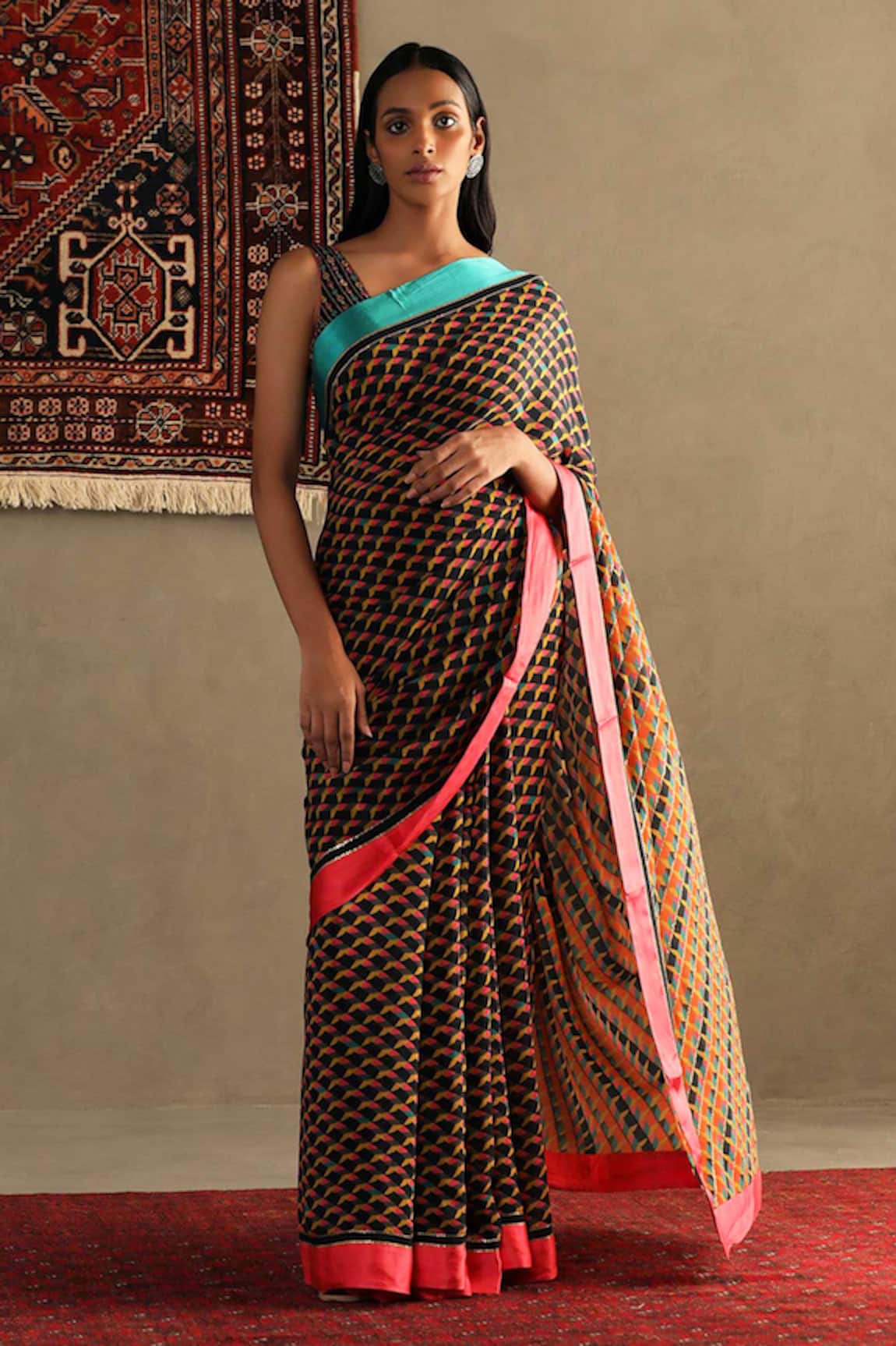 RI.Ritu Kumar Kaleidoscope Print Saree With Blouse