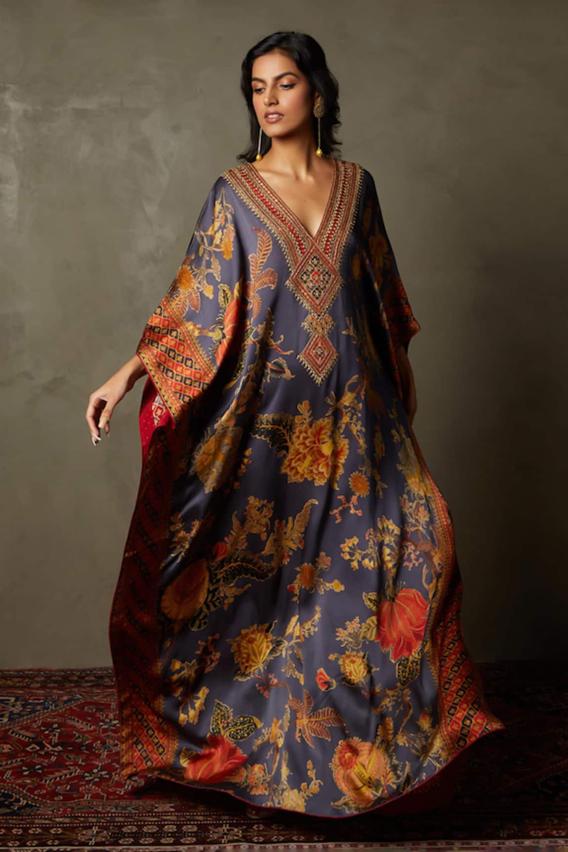 RI.Ritu Kumar Romantic Flower Embellished Kaftan